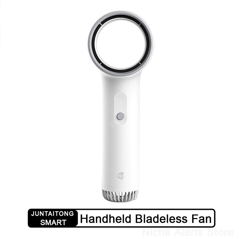 Juntaitong MiNi Φορητός ανεμιστήρας Bladeless Ασφάλεια Ισχυρός άνεμος Χαμηλός θόρυβος Όμορφος και φορητός ανεμιστήρας αυτοκινήτου Vane Travel Travel