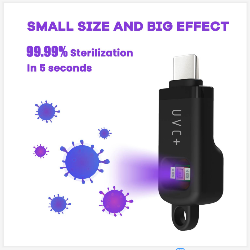 Νέα άφιξη: UVC + LED Sterilizer Portable 99% Sterilization σε 5 δευτερόλεπτα